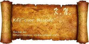 Kácsor Niobé névjegykártya